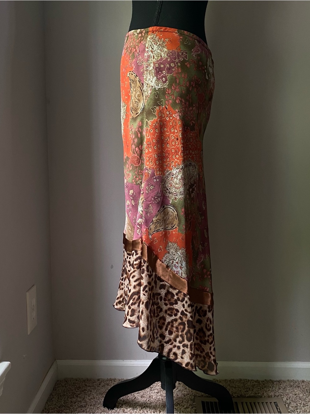 Vintage S.L.B. medium Fairycore leopard paisley hi-low skirt - Picture 2 of 11